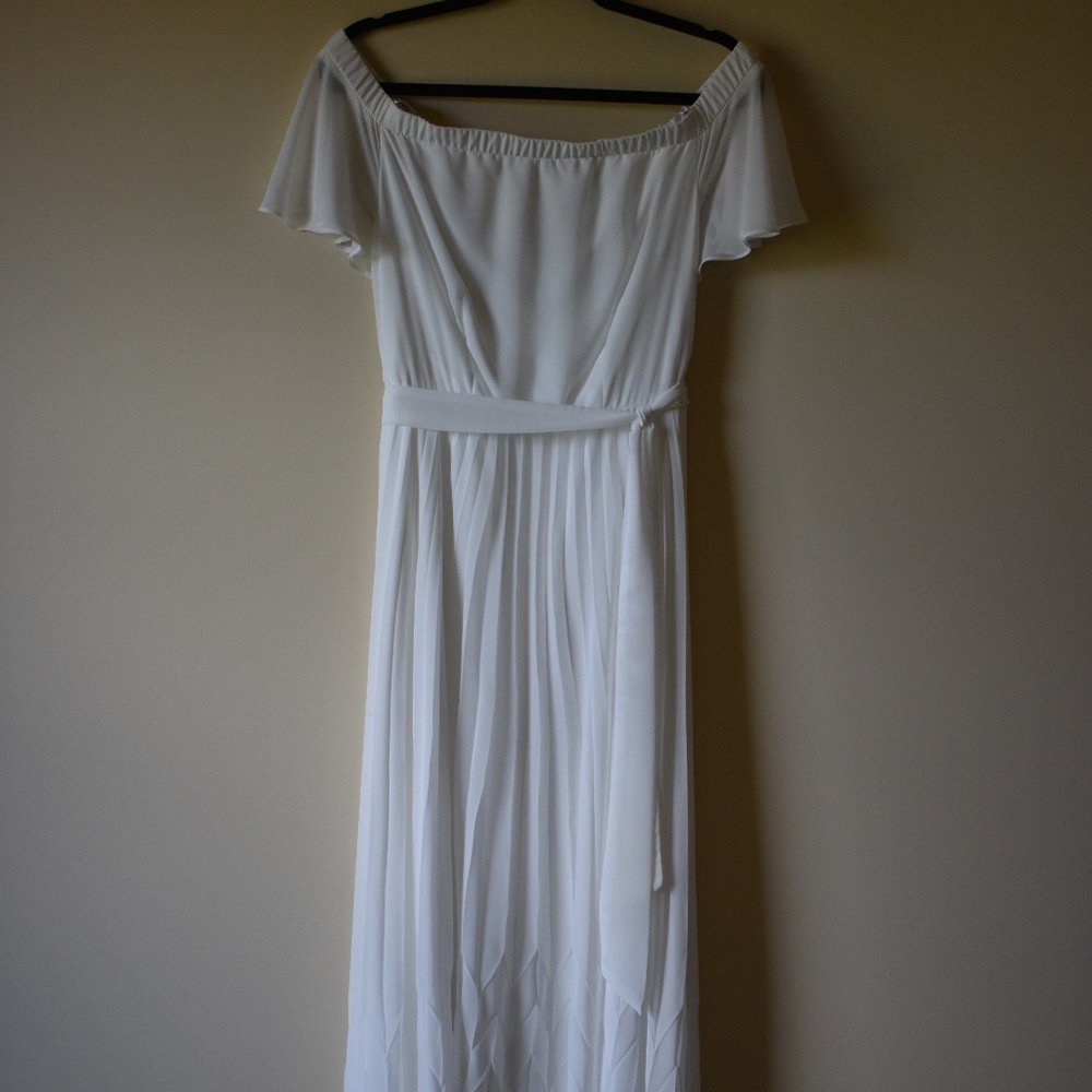 Bisou Bisou White off-the-shoulder maxi dress
